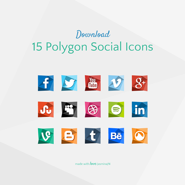 15 Polygon Social Icons Download